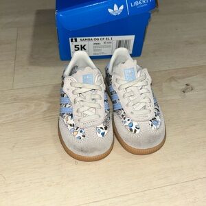 Adidas Kids Samba Sneakers - Blue, Gray, and Brown